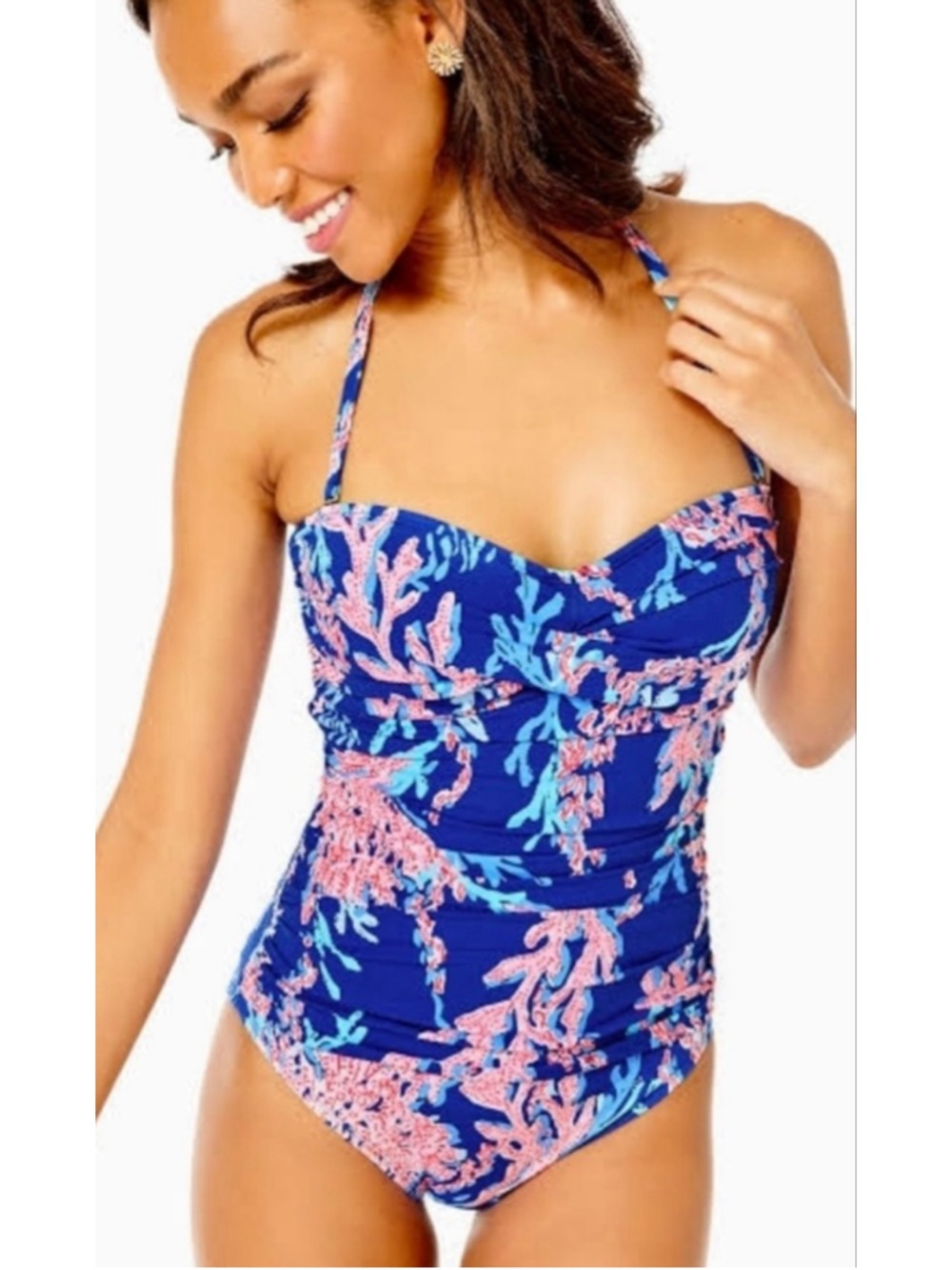 Lilly Pulitzer Womens Flamenco One-Piece Borealis Swimsuit Vacation Size 6